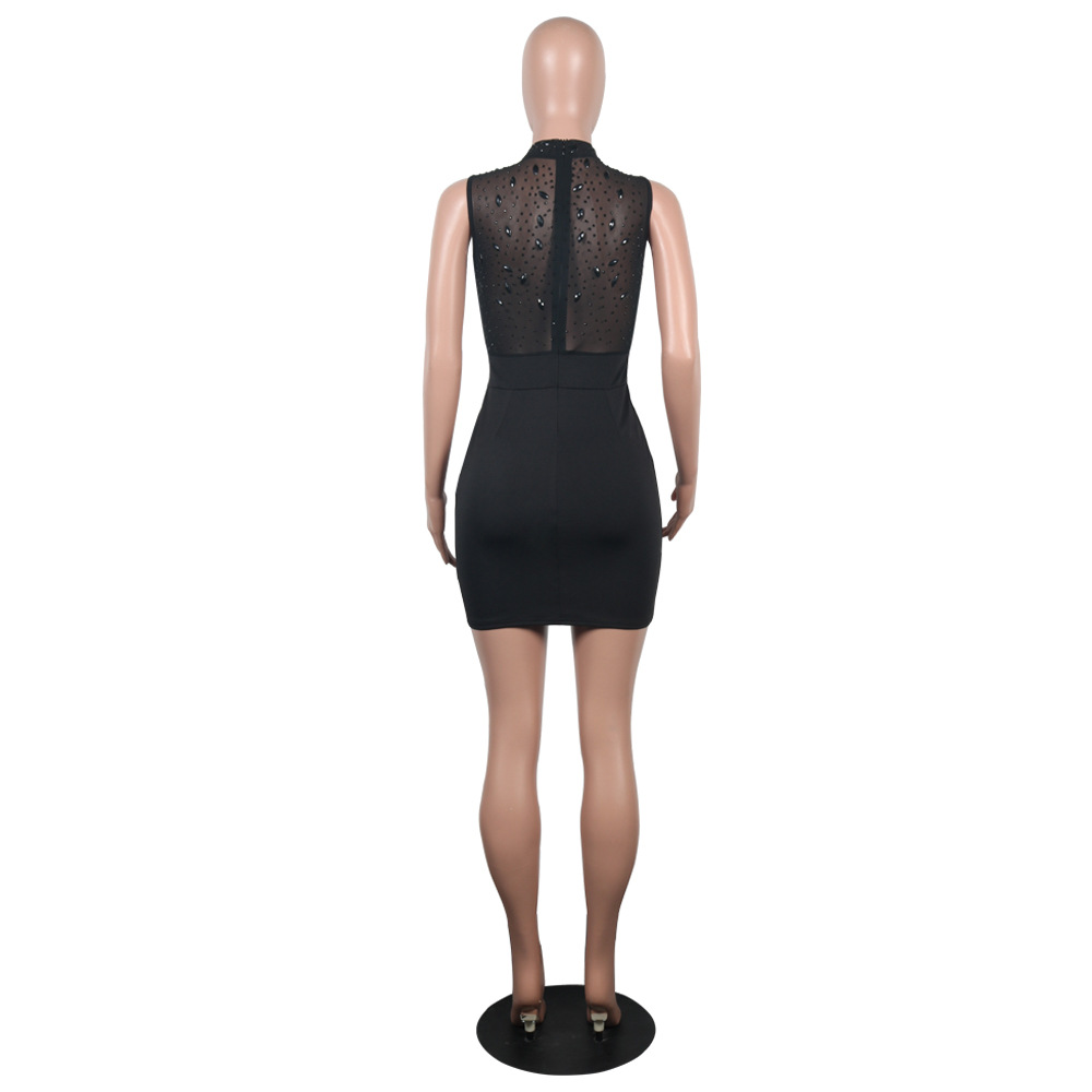 Boutique Sexy Women Wear Rhinestone Mesh Dress