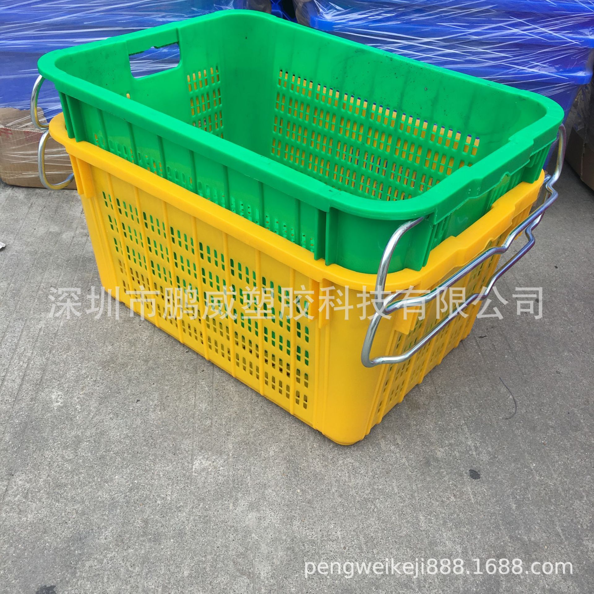荐虎门龙眼收纳铁耳萝/铁耳框/塑胶带把手收纳框 果蔬篮子铁耳萝