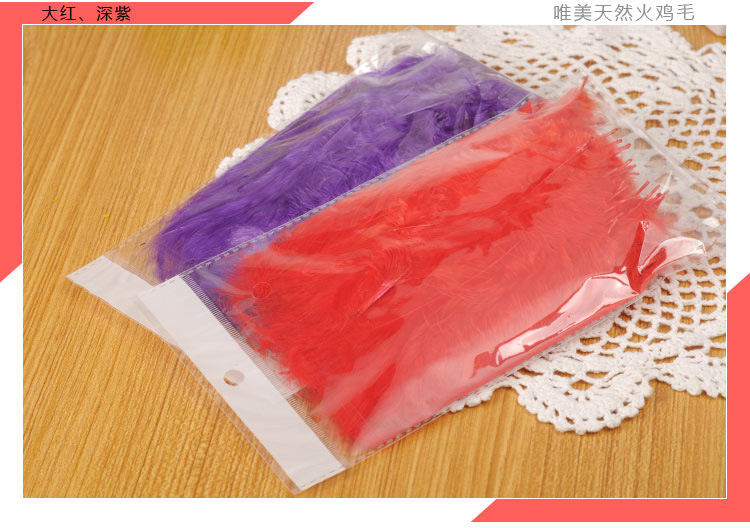 Factory direct supply of colorful Turkey feathers, pointed-tail down and feathers, handcrafted DIY Christmas ball decorations wholesale detail image 12
