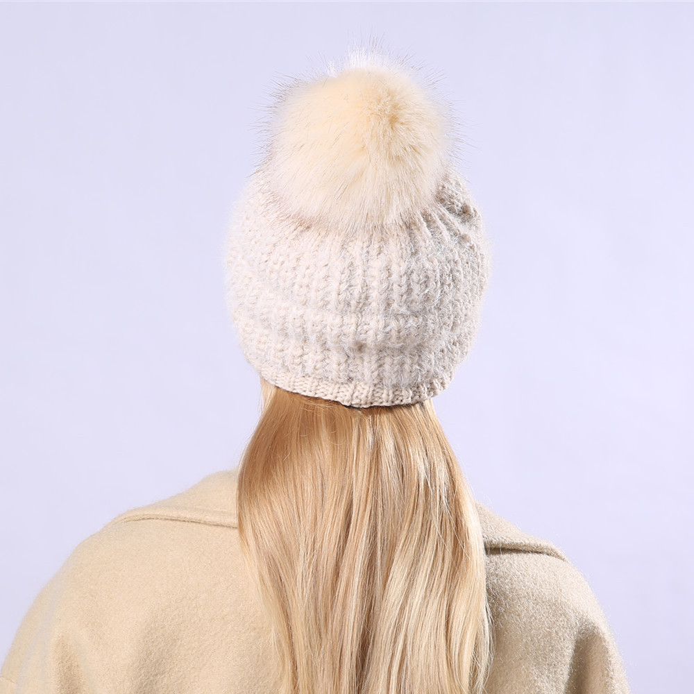 Knitted Visor Beanie Hat For Women Warm Thickened Winter Hat_voghion.com