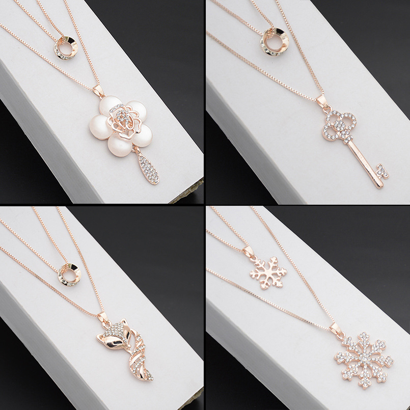 direct deal Japan and South Korea new pattern Selling fashion multi-storey double-deck Korean Edition Necklace alloy have more cash than can be accounted for sweater chain Female models