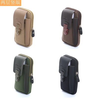 man Big screen canvas Mobile phone set multi-function Buckle Vertical version Mobile phone bag Card package Suitcases goods in stock