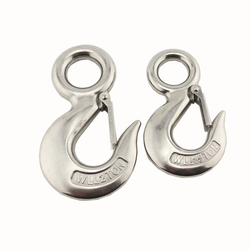 Stainless steel S320 cargo hook, lifting hook, anti-detachment hook, eye-type sliding hook, American cargo hook