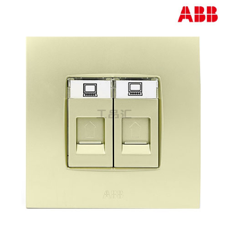 ABB 二位八芯电脑插座；AU33244-PGPG