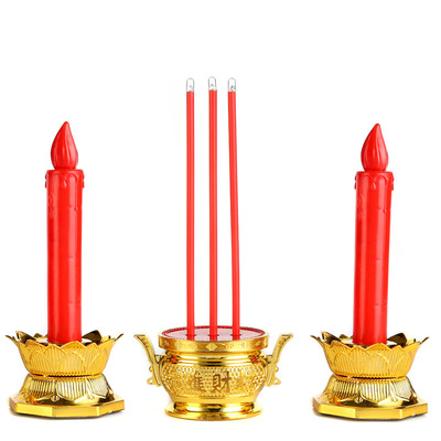 Factory wholesale led Electronics Incense burner Lamp supply Wedding celebration Buddhist supplies Qingming Shangfen Electric incense burner Lotus Candle lamp