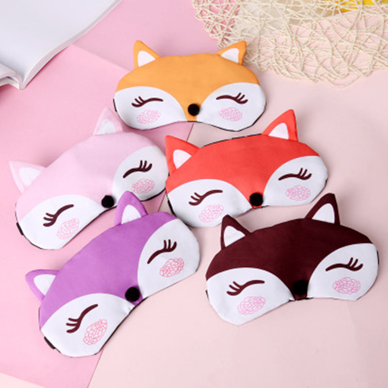 Nueva máscara de ojo de zorro dibujos animados sombreado dormir bolsa de hielo máscara de ojo verano fresco transpirable hombres y mujeres hielo comprimir dormir máscara