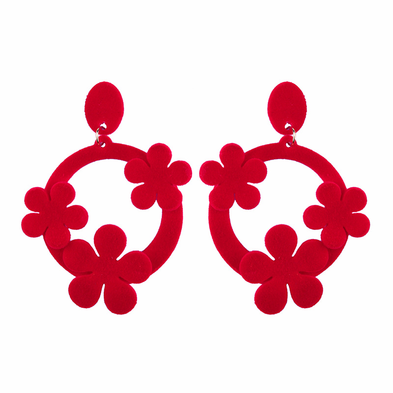 Imitated crystalCZ Fashion Geometric earring  red NHJQ9865redpicture8