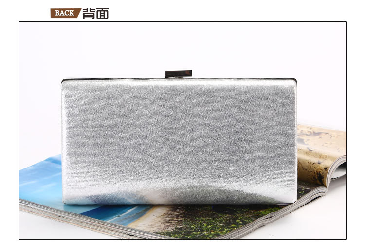 300g Weight Polyester Lining Material Buckle Closure Type Single Shoulder Strap Strap Type Evening Bag Bags Type Pu Leather Material Solid Color Pattern Fashion Style Gold, Silver, Black Color Small Size Dinner Bag Handmade Pu Evening Bag Large Capacity Banquet Bag 3