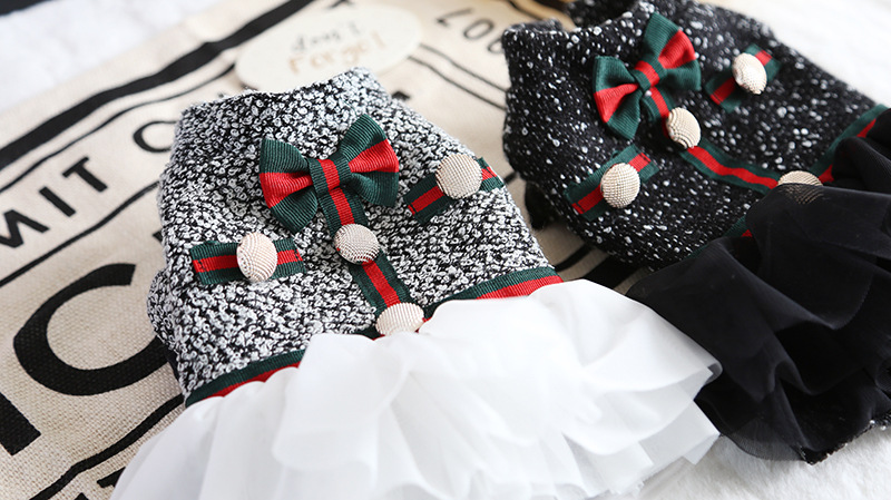 金扣雪点纱纱裙