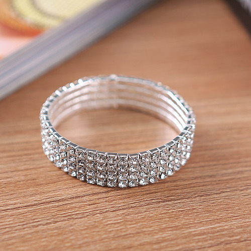 European and American luxury diamond choker necklace bracelet earrings ring set bridal jewelry wedding accessories N4673