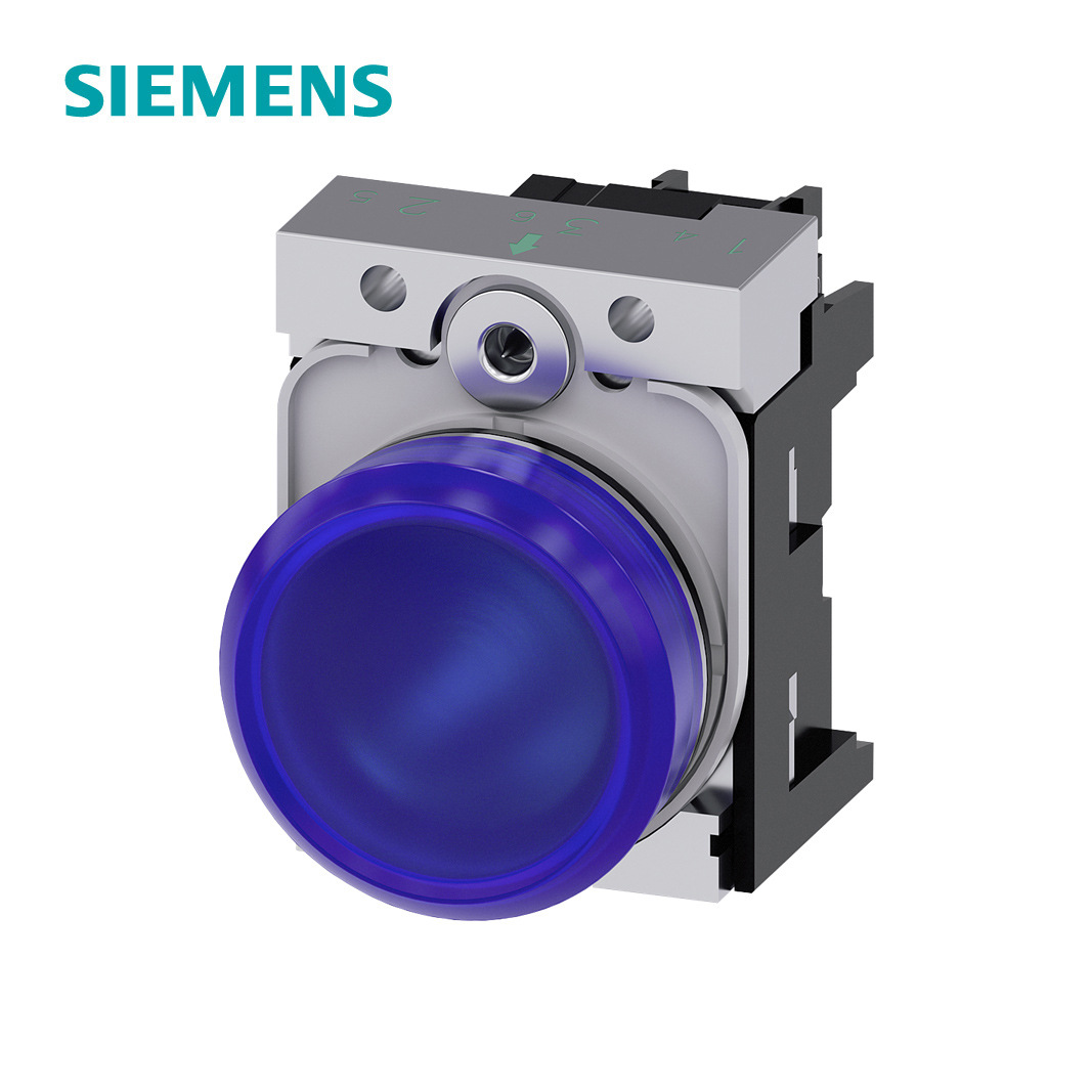 3SU1系列φ22金属亮光指示灯蓝色