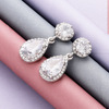 Earrings for bride, jewelry, accessory, zirconium, European style, wedding accessories