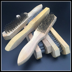Factory supply wood handle wire brush grinding rust removal brush scale brush without silk industrial supplies barbecue brush