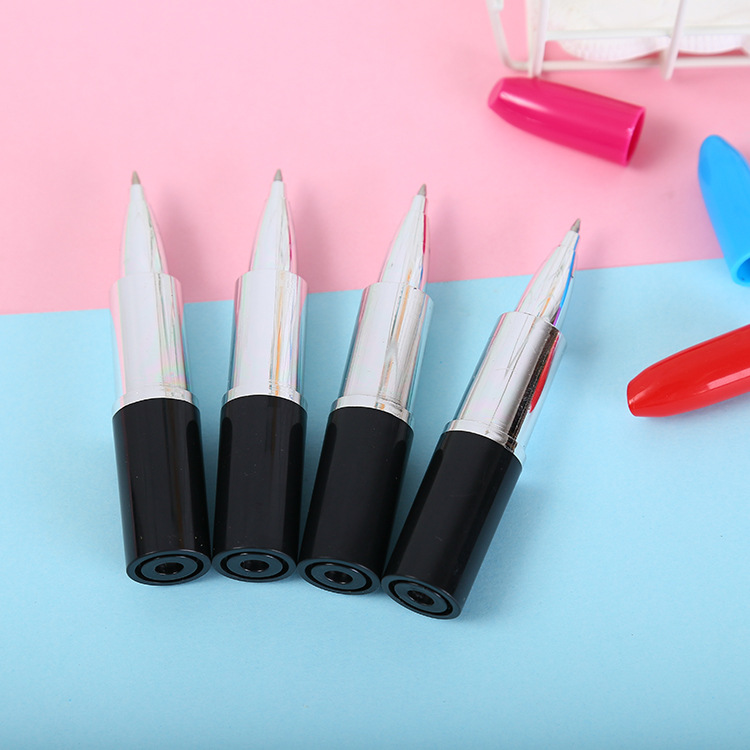 Fashion Stationery Cartoon Shape Color Lipstick Shaped Pen Student Children Cute Gift display picture 1