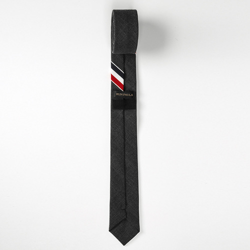 tb Korean version three-color strip 5cm British gray wool tie men's formal business black narrow and thin wholesale