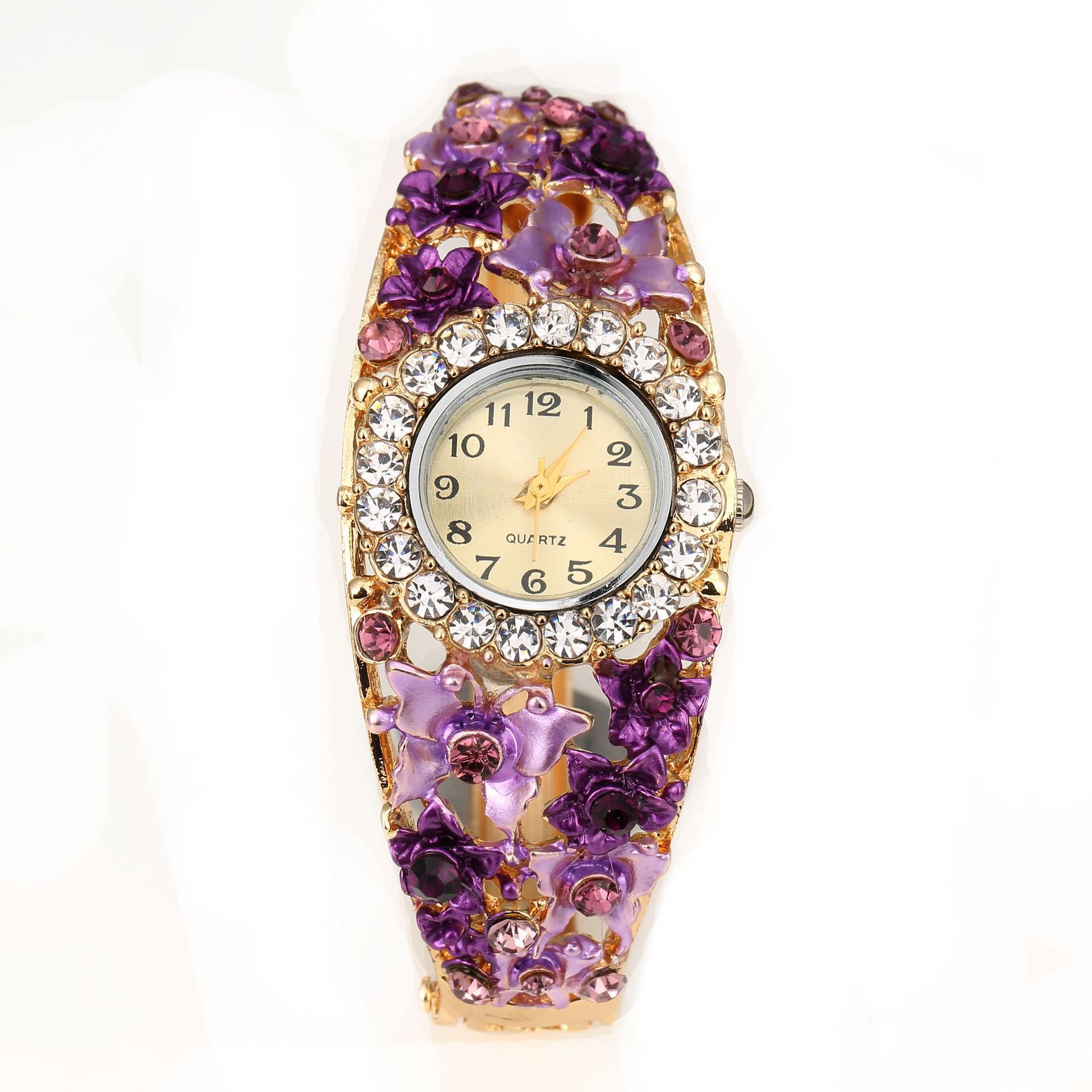 Chinoiserie Flower Quartz Women's Watches display picture 1