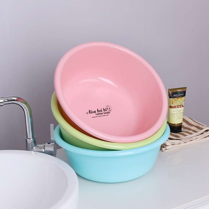 Factory Wholesale Advertising Plastic Washbasin Thickened Drop-Resistant Dormitory Laundry Basin Promotional Gift Round Household Washbasin