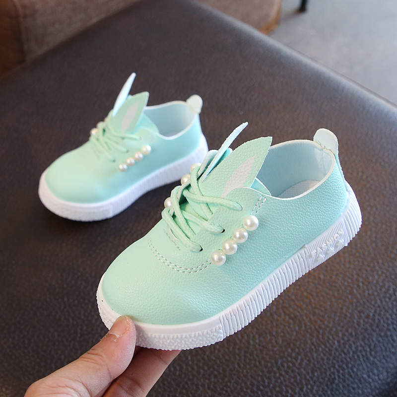 New Girls Leather Shoes Pearl Princess Shoes Peas Shoes Children Shoes