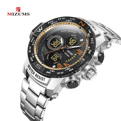 MIZUMS8002 men's watch sports watch quartz watch steel band men's watch electronic watch