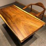 Твердый древесина большая доска пузырьковая чайная столовая столовая столик обеденный стол красное дерево сплошное дерево столовое дерево oukan wood mirahuba flower