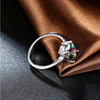 Zirconium, platinum ring with stone, fashionable accessory, European style, wholesale