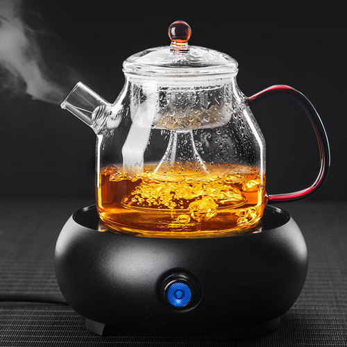 Large capacity all-glass steaming teapot, electric ceramic stove teapot, thickened glass teapot, kettle tea set