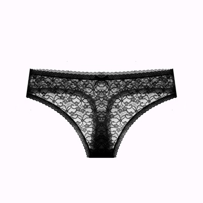 0519#欧美性感中腰蕾丝透明丁字裤弹力胖妹妹200斤无痕丁字裤|ms