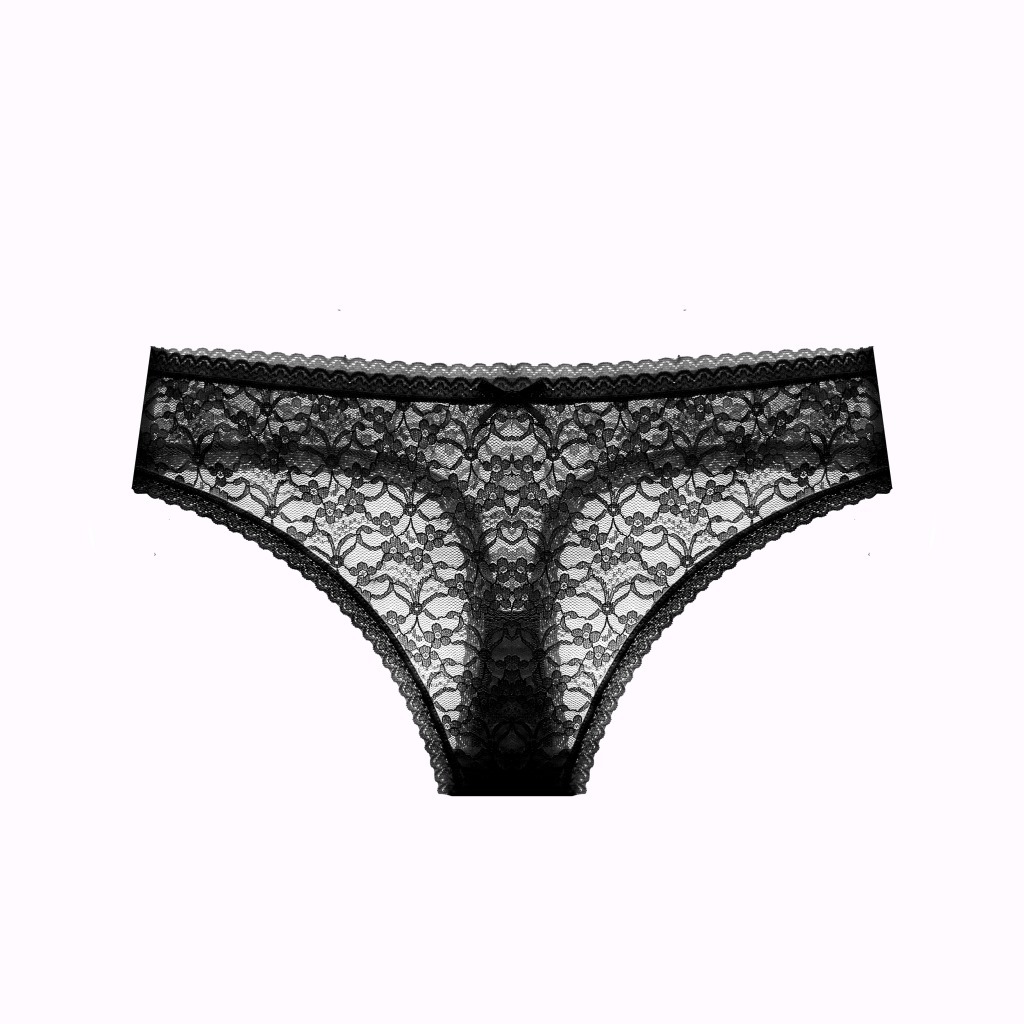 0519#欧美性感中腰蕾丝透明丁字裤弹力胖妹妹200斤无痕丁字裤|ms