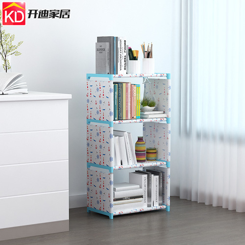 Simple Multi-layer Bookshelf with Free Combination, Multifunctional DIY Storage Shelf, Modern Student and Child Creative Storage Cabinet