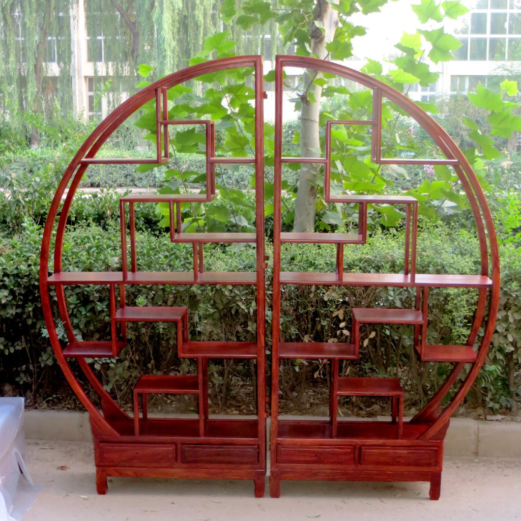 龙堂圣井博古架古董收藏展示架子 老榆木架 花瓶瓷器架子 隔断架