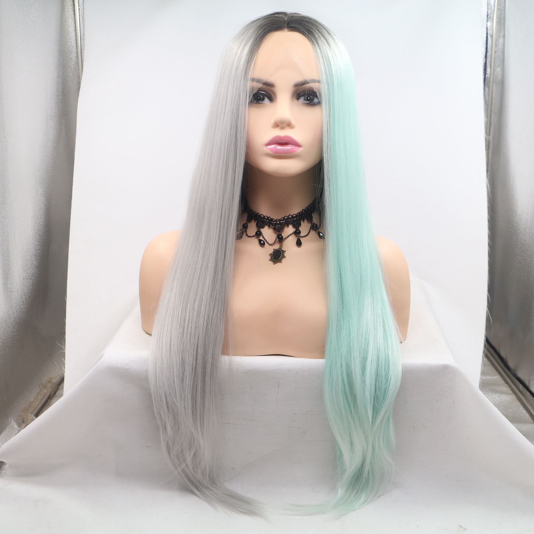 NEWLOOK PW1078 nueva moda peluca de cabello largo peluca de encaje peluca de enseñanza