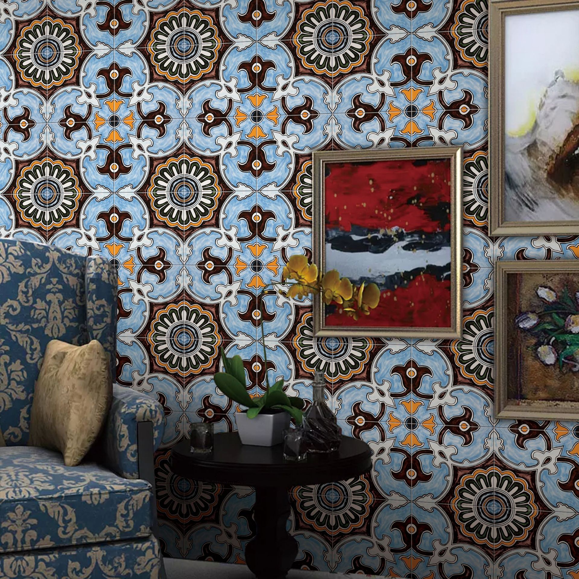 北欧花砖 手绘仿古卫生间背景墙厨房瓷砖防滑地砖300*300厂家直销