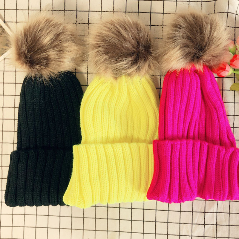 Demi-season cute winter woolen knitted hat for students