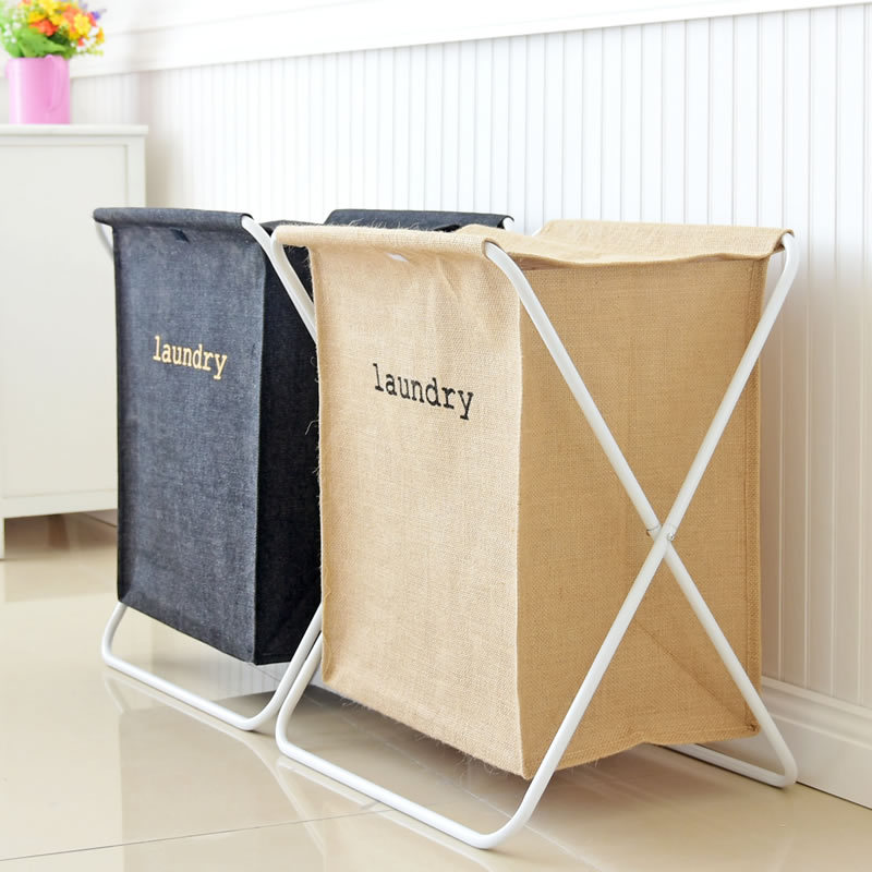 Natural Jute Large Dirty Clothes Basket Home Finishing Storage Basket with Lid Clothes Garbage Sorting 0943