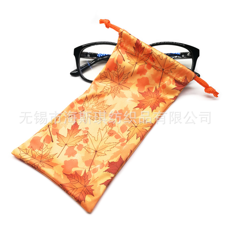 廠家批發定制超細纖維印花太陽眼鏡軟袋束口拉繩袋