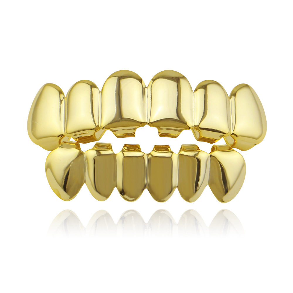 18K gold-plated glossy 6 under 6 hip-hop...