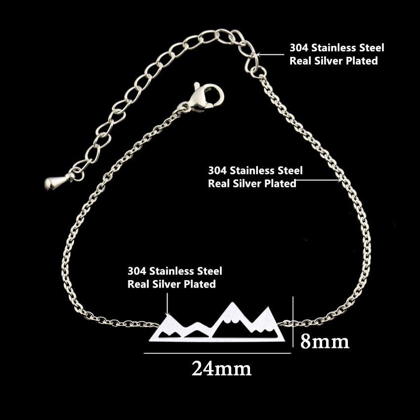 Best Selling Outdoor Personality Small Mountain Peak Necklace Bracelet Set Shanlianshan Bracelet display picture 1