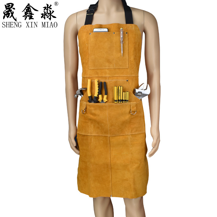 亚马逊款园林园艺工作围裙花园工具收纳围裙美术牛皮工具包围裙
