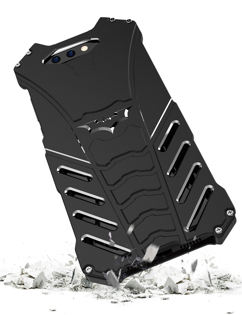 R-Just Batman Shockproof Aluminum Shell Metal Case with Custom Batarang Stent for Xiaomi Black Shark