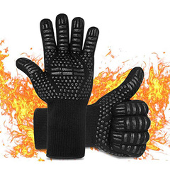 Factory high-temperature resistant 350-800 degrees Delongfeng aramid BBQ barbecue heat insulation flame retardant gloves, optional cotton pattern