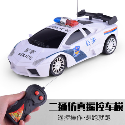 批发创意遥控警车玩具 二通电动遥控玩具车模汽车儿童玩具|ru