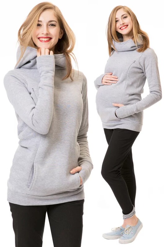 2018 Aliexpress Amazon New Autumn and Winter Nursing Wear for Pregnant Women, Fleece-Lined and Thickened Hooded Long-Sleeve Half-Fingerless Sweatshirt 2018 Aliexpress Amazon New Autumn and Winter Nursing Wear for Pregnant Women, Fleece-Lined and Thickened Hooded Long-Sleeve Half-Fingerless Sweatshirt