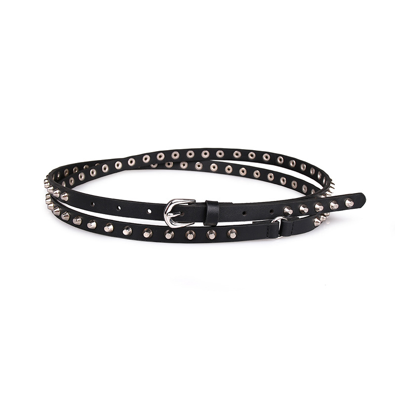 Cool Style Geometric Pu Leather Rivet Women's Leather Belts display picture 2