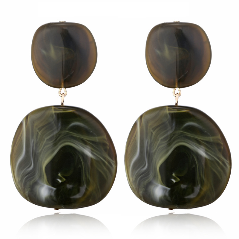 Simple New Simple Geometric Resin Retro Acrylic Sheet Earrings Hot-saling display picture 7