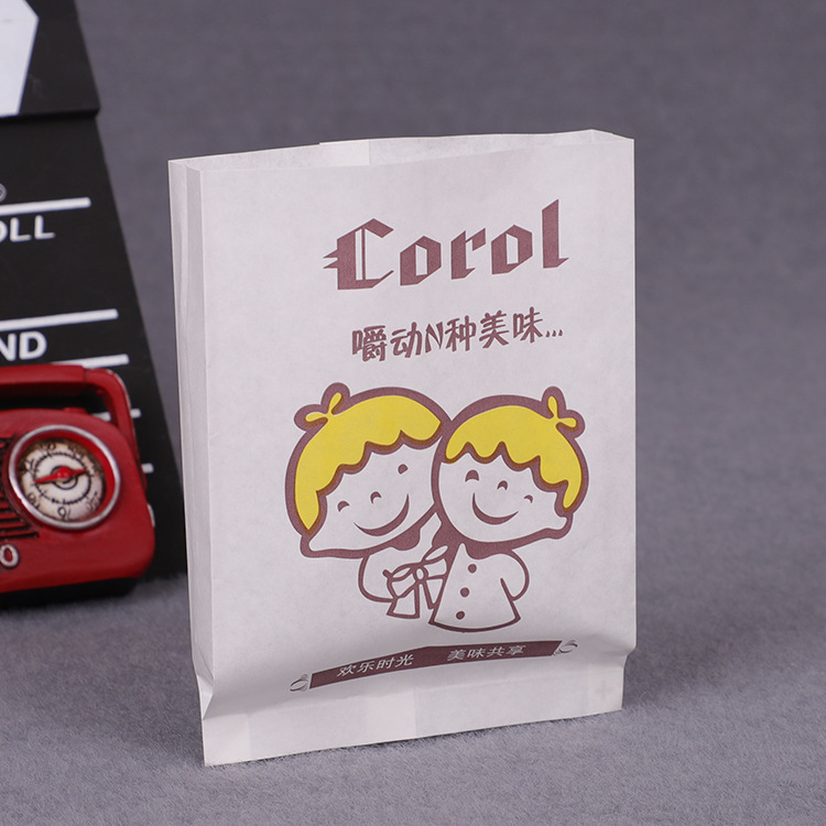 通用炸鸡薯条袋防油食品包装纸袋烧烤串串鸡柳打包外卖淋膜袋现货