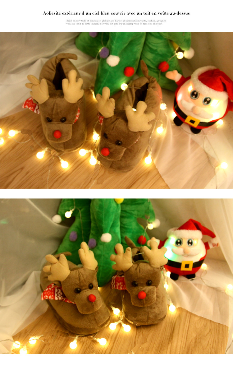 Dam Fleece Plysch Slip-On Justerbar Vinter Utomhus Inomhus Mysig lätta halkfria husskor Inomhusskor_voghion.com