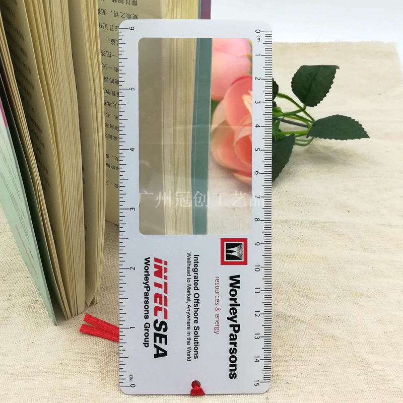 Настройка 0,5 мм ультратонкая закладка лупа рекламная подарочная лупа линейки увеличительное стекло пользовательские LOGO