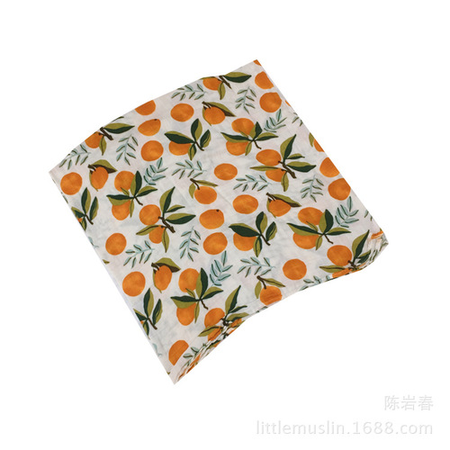 Reactive printed bamboo cotton gauze blanket gauze wrap gauze swaddling towel play mat baby blanket