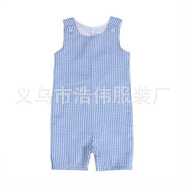 欧美外贸出口婴儿无袖泡泡布连衣裤 可爱宝宝连身衣 爬服厂家直销
