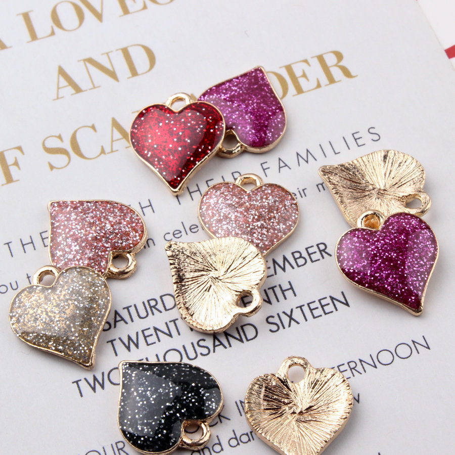 DIY Jewelry Accessories Classification 10 PCS/Package Quantity 10 PCS/Package Alloy Heart Shape Pendant